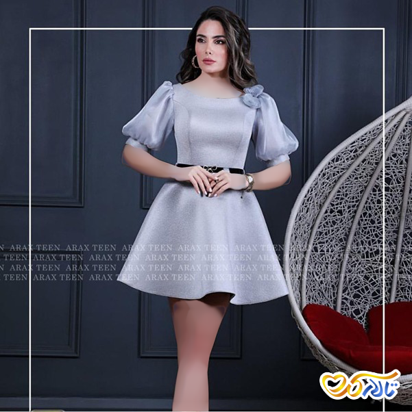 پیراهن عروسکی با یقه قایقی 
