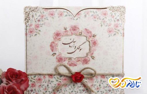 قالب دعوت عروسی نقاشی گل قرمز