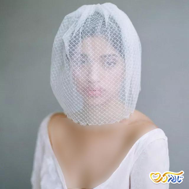 توری کوتاه عروس گل دار