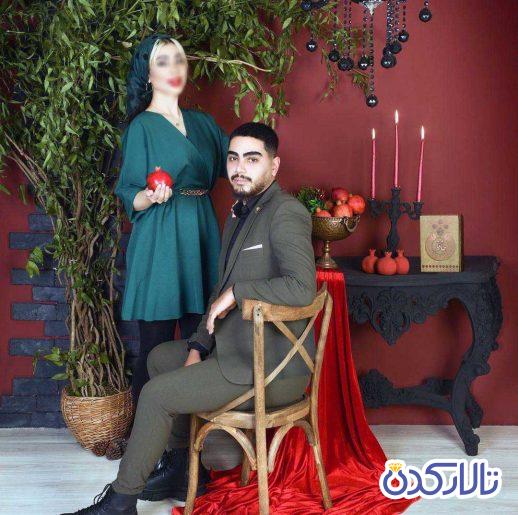 ژست عکاسی شب یلدا دونفره عروس و داماد