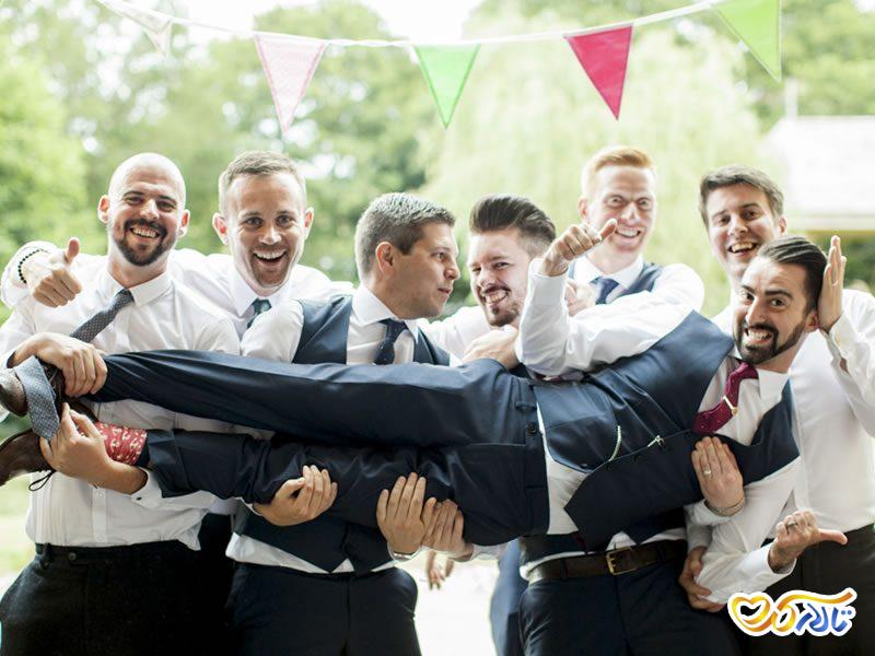 عکس داماد و ساقدوش هایش