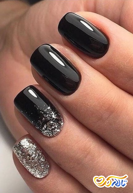 طراحی ناخن عروس لاک مشکی