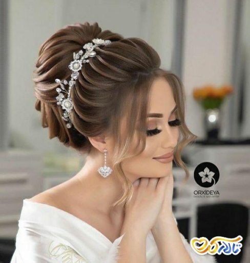 شینیون خطی موی عروس