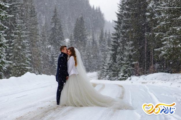 عکس عروسی با تم زمستانی